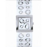 Guess - W10102L2 - Montre Femme - Quartz Analogique - Manchette - Bracelet en Résine Blanc Rigide